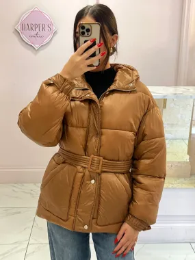 Carmel Oversized Belted Puffer Coat