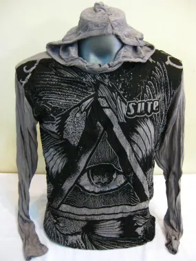 Sure Design Unisex Eye Universe Hoodie Gray